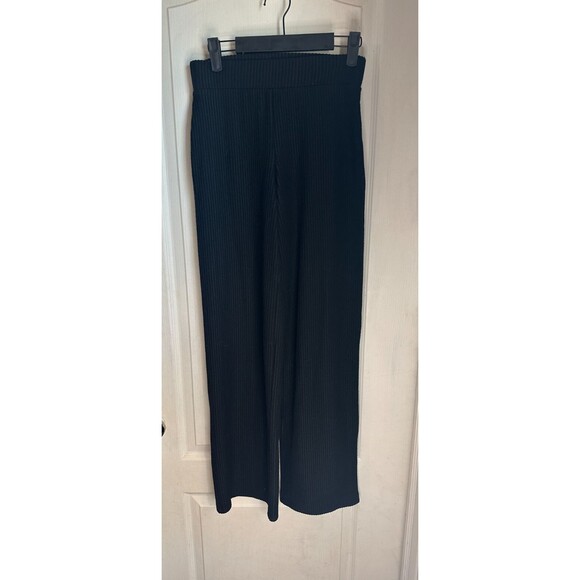 Forever 21 Women Black Accordion Pleat High Waist Wide Leg Trouser Pants XS - Picture 3 of 4